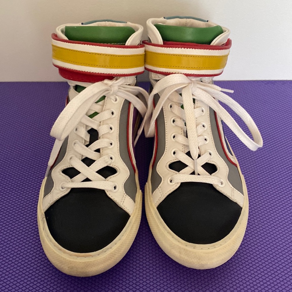 Pierre Hardy leather high top sneakers, size 39